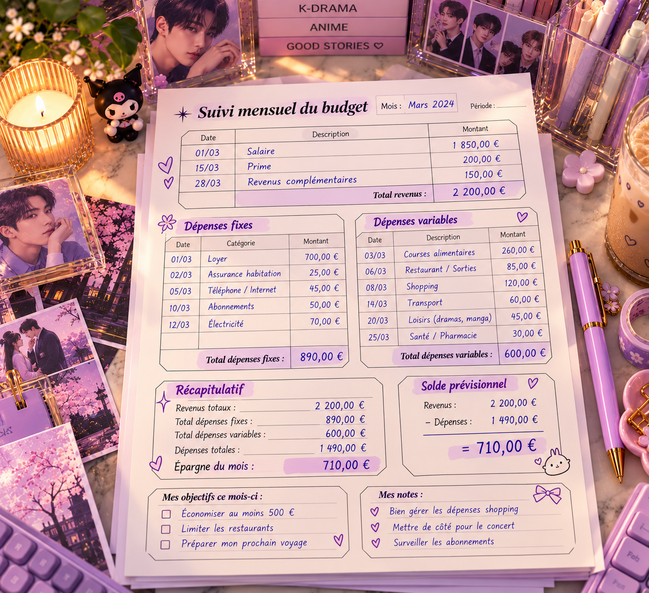 My Money Mood | Planner Financier Numérique Premium — gère ton argent avec style — visuel 3
